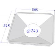 Воронка для модуля для мусорного бака STBR-060/056-H125-D, 585х545х70мм, нерж.сталь 430, отверстие D250мм