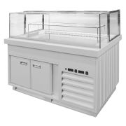 Напольная горизонтальная кондитерская витрина Finist Maria Mwv-16-9 с выкладкой из дерева (лак) и охлаждаемым объемом