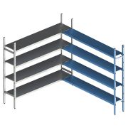 Стеллаж модульный угловой дополнительный POLAIR LOAD.ME INOX 18AL.4IN30.16C
