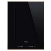 Варочная панель индукционная SMEG SIM6323R черная с медной фурнитурой