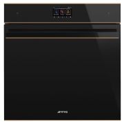 Духовой шкаф с пиролизом SMEG SOP6604TPNR черное стекло с медной фурнитурой