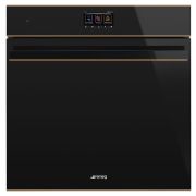 Духовой шкаф комбинированный с паром SMEG SO6604S4PNR черное стекло с медной фурнитурой